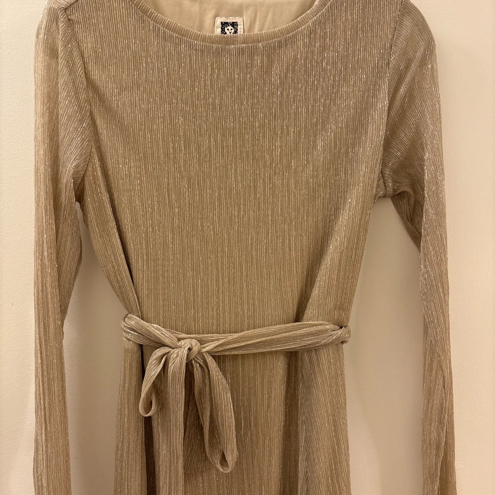 Anne Klein Metallic Gold Dress